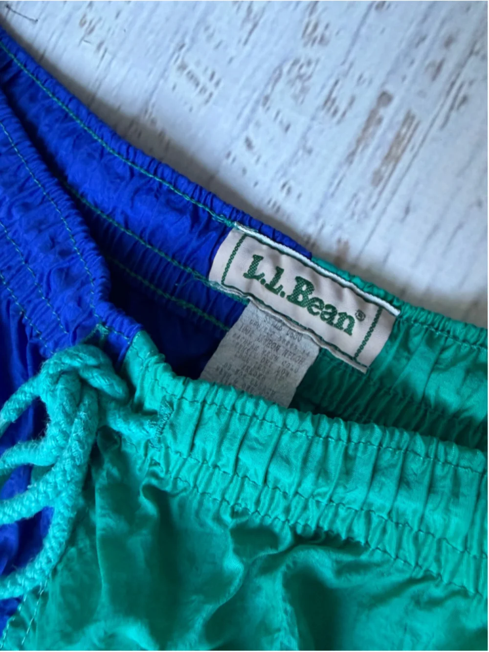 Men's Vintage L.L.Bean Athletic Shorts L Blue Green